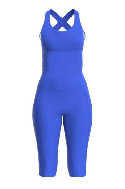 RACER All In One Jumpsuit - Azure Blue (Front View)